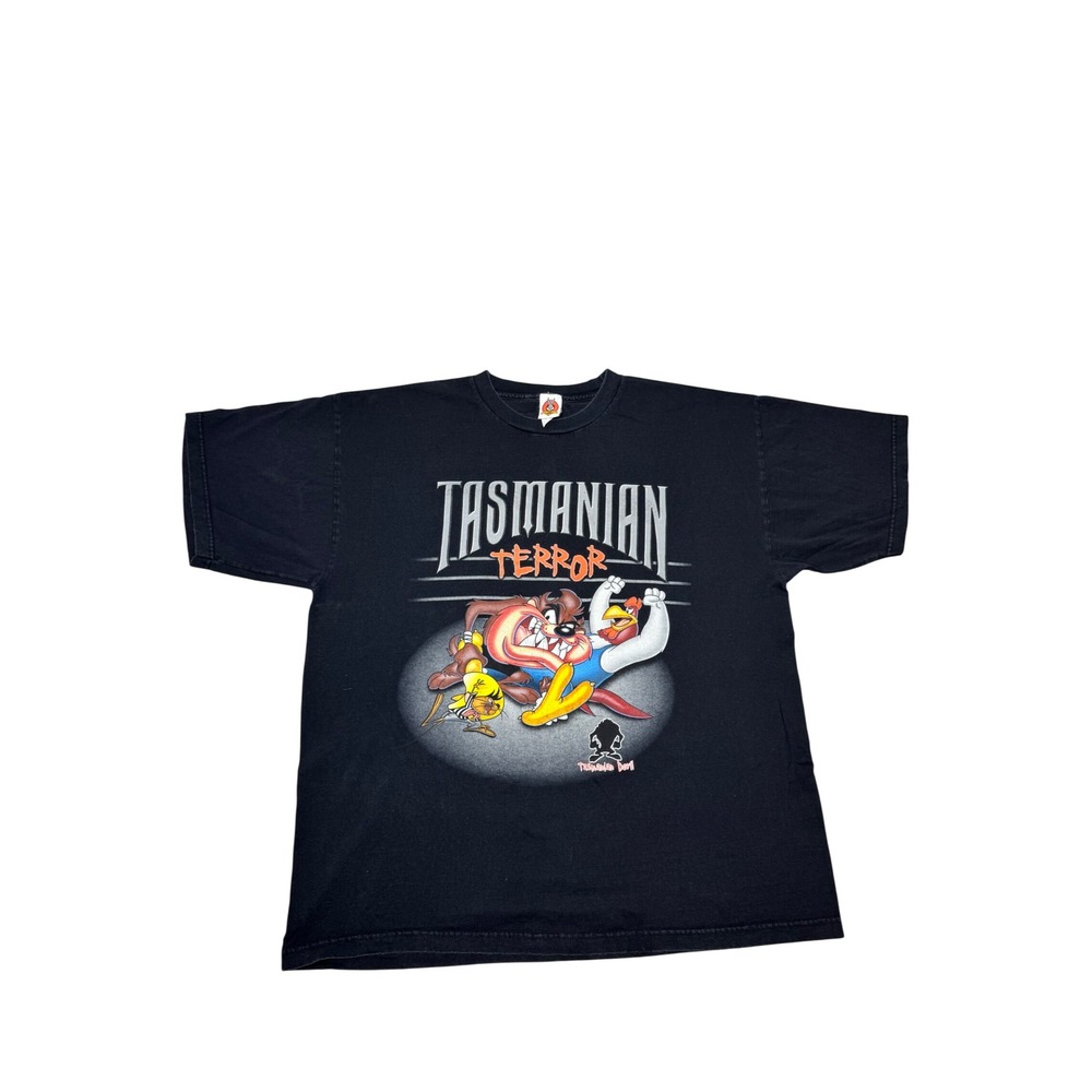 Looney Tunes Tasmanian Terror Wrestling T-Shirt Black Size XXL Rare 90s Vintage